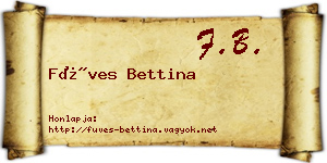 Füves Bettina névjegykártya